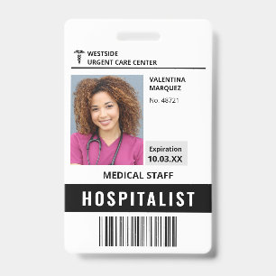 Tarjeta De Identificación Credencial de Foto ID de Médico Hospitalario Médic
