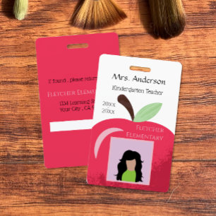 Tarjeta De Identificación Credencial de identificación blanca para educadore