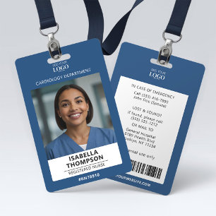 Tarjeta De Identificación Credencial de identificación con foto azul del log