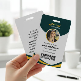 Tarjeta De Identificación Credencial de identificación de empleado con códig