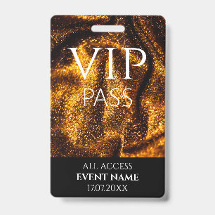 Tarjeta De Identificación Credencial de identificación de evento vip oro Pas