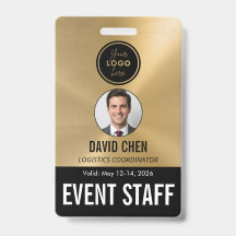 Credencial de identificación de personal de evento