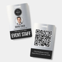 Tarjeta De Identificación Credencial de identificación de personal de evento