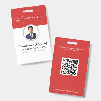 Tarjeta De Identificación Credencial de identificación fotográfica para visi