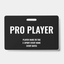 Credencial de jugador profesional minimalista Even