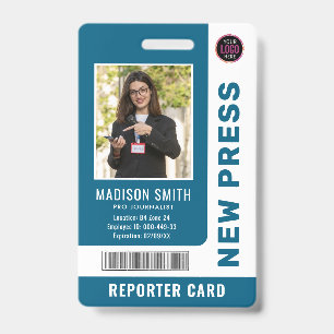 Tarjeta De Identificación Credencial de prensa de periodista ID de foto