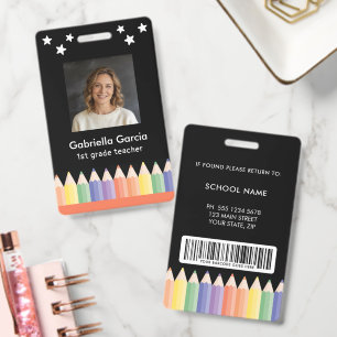 Tarjeta De Identificación Credencial de Seguridad para Profesor de Foto Colo
