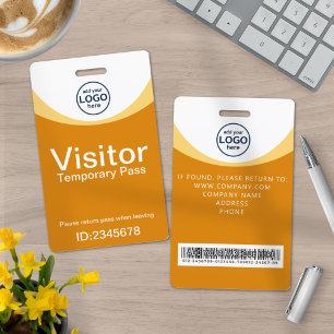 Tarjeta De Identificación Credencial de visitante corporativo amarillo con c