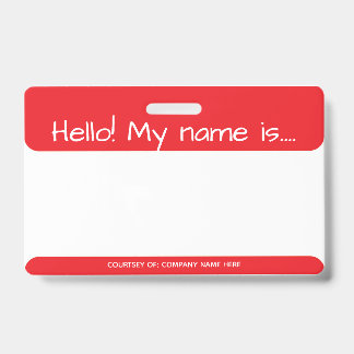 Tarjeta De Identificación Credencial de visitante roja