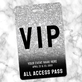 Tarjeta De Identificación Credencial VIP Todo Acceso Negro Blanco