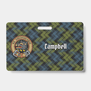 Tarjeta De Identificación Crest de Campbell sobre tartán