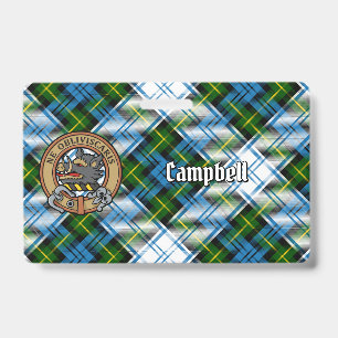 Tarjeta De Identificación Crest de Campbell sobre Tartán de Vestir