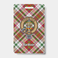 Crest de Clan MacAlister sobre tartán de vestido