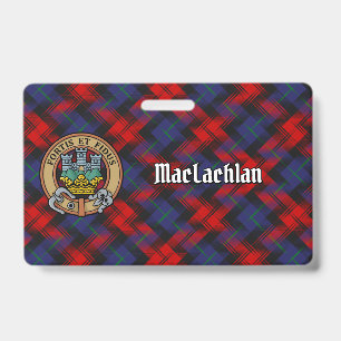 Tarjeta De Identificación Crest de Clan MacLachlan sobre Tartán