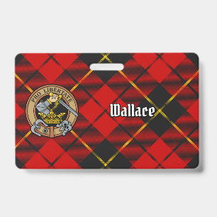 Tarjeta De Identificación Crest del clan Wallace sobre tartán