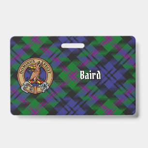 Tarjeta De Identificación Crestón del Clan Baird sobre Tartán