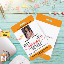Tarjeta De Identificación Crifa de identificación de foto personalizada para