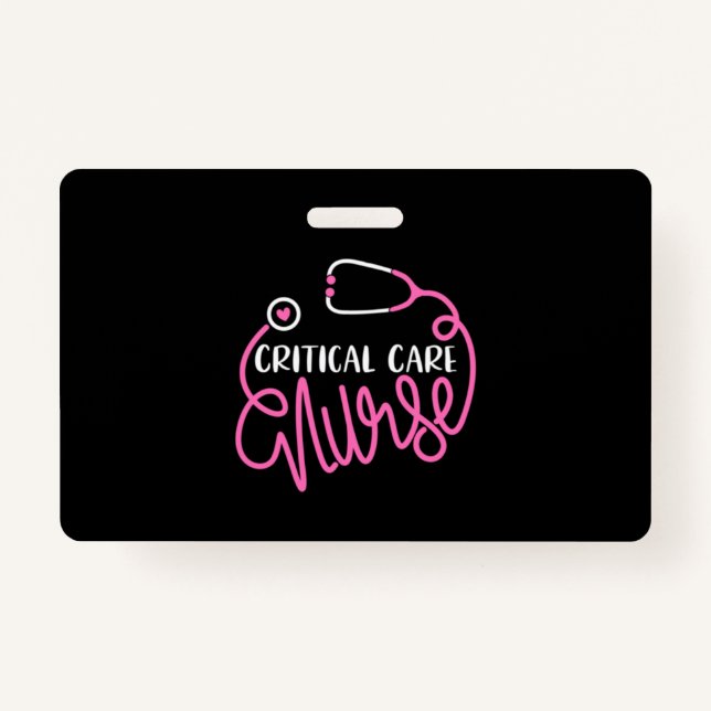 Tarjeta De Identificación Critical Care Nurse Logo RN Critical Care Nursing (Anverso)