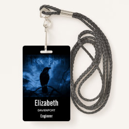 Tarjeta De Identificación Crow negro con estilo de Gótico oscuro