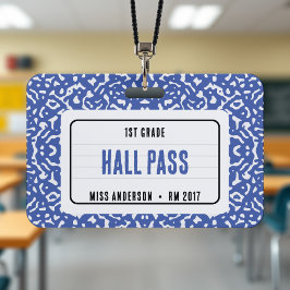 Tarjeta De Identificación Cuaderno de Composición Pase del Salón de Clase Az