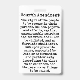 Tarjeta De Identificación Cuarta Enmienda-Constitución de los Estados Unidos