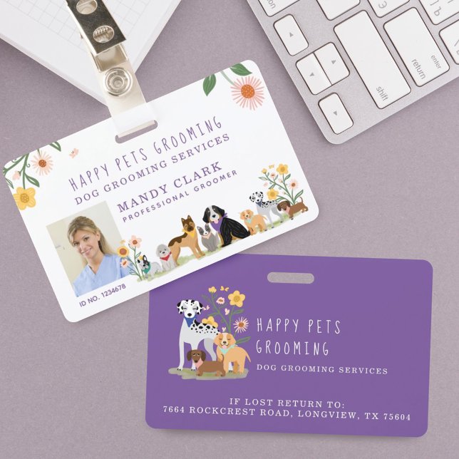 Tarjeta De Identificación Cuidada, feliz Mascota, cuidado de mascotas y foto (Subido por el creador)