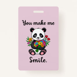 Tarjeta De Identificación Cuidada Panda Me Haces Sonreír