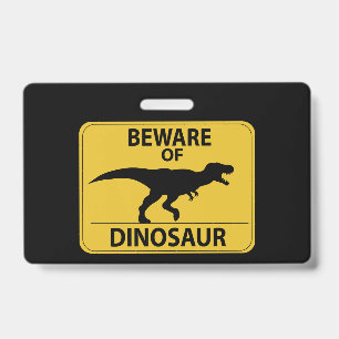 Tarjeta De Identificación Cuidado con el dinosaurio