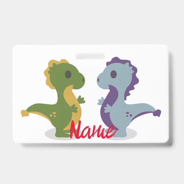 Tarjeta De Identificación Cuidado par de dinosaurios Thunder_Cove (Parte frontal)