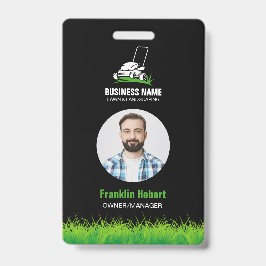 Tarjeta De Identificación Cuidado profesional del jardín verde negro y paisa