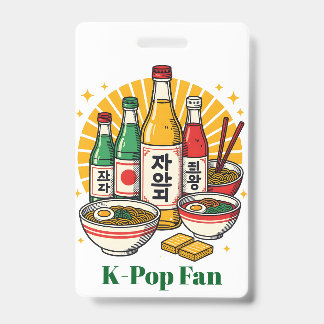 Tarjeta De Identificación Cultura Pop Coreana Estampado en Pecho