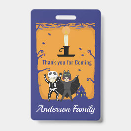 Tarjeta De Identificación Cumpleaños de Halloween Gracias