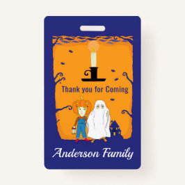 Tarjeta De Identificación Cumpleaños de Kid Halloween Gracias