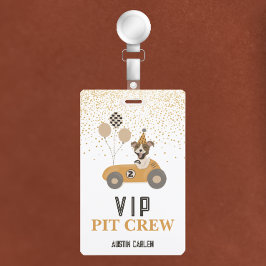 Tarjeta De Identificación Cumpleaños de niños VIP con perro de carreras