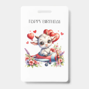 Tarjeta De Identificación Cumpleaños de piloto de cabra