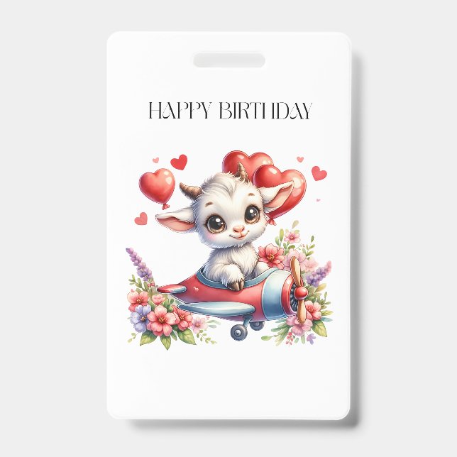 Tarjeta De Identificación Cumpleaños de piloto de cabra (Parte frontal)