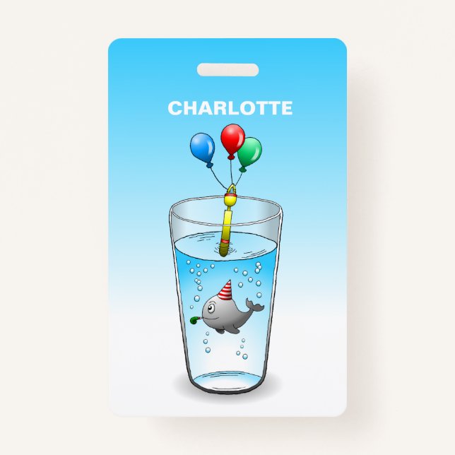 Tarjeta De Identificación Cumpleaños del Fiesta de la piscina (Anverso)