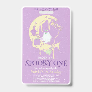 Tarjeta De Identificación Cumpleaños VIP de Halloween del Espantoso Fantasmi