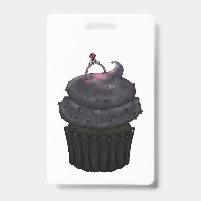 Tarjeta De Identificación Cupcake de compromiso dulce (Parte frontal)