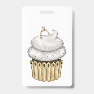 Tarjeta De Identificación Cupcake de Compromiso Dulce