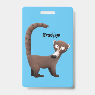 Tarjeta De Identificación Curioso ilustracion personalizado de coatimundi