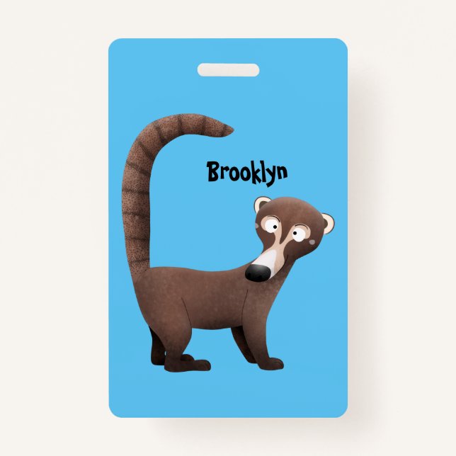 Tarjeta De Identificación Curioso ilustracion personalizado de coatimundi (Anverso)