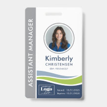 Custom 4 Color Modern Corporate Employee ID Badge
