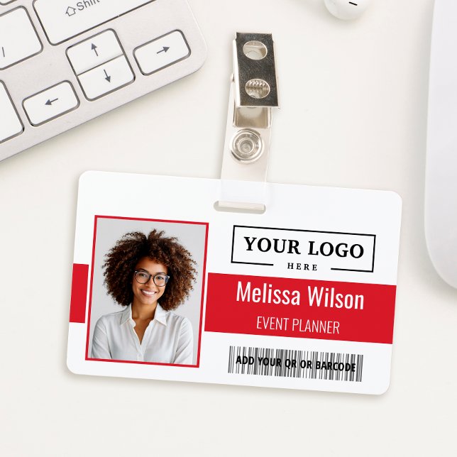 Tarjeta De Identificación Custom Business Logo Barcode QR Code Employee (Subido por el creador)