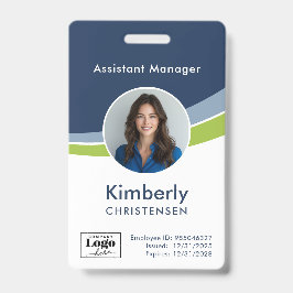 Tarjeta De Identificación Custom Colors Corporate Employee ID Badge
