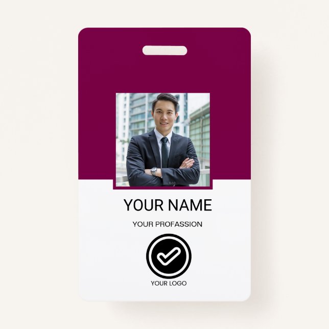 Tarjeta De Identificación Custom Employee ID Badge (Anverso)