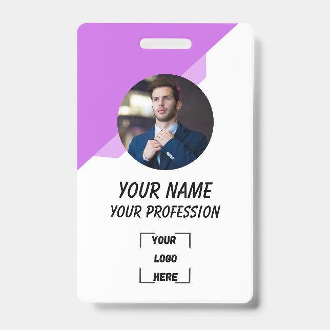 Tarjeta De Identificación Custom Employee ID Badge with Photo (Parte frontal)