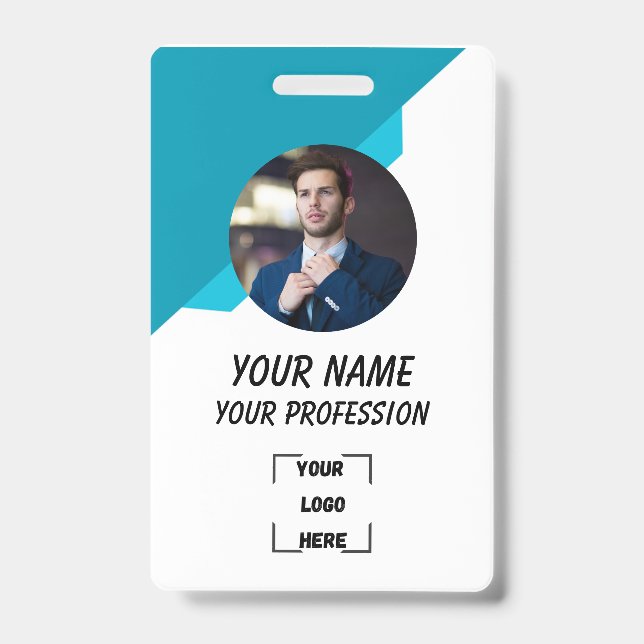 Tarjeta De Identificación Custom Employee ID Badge with Photo (Parte frontal)