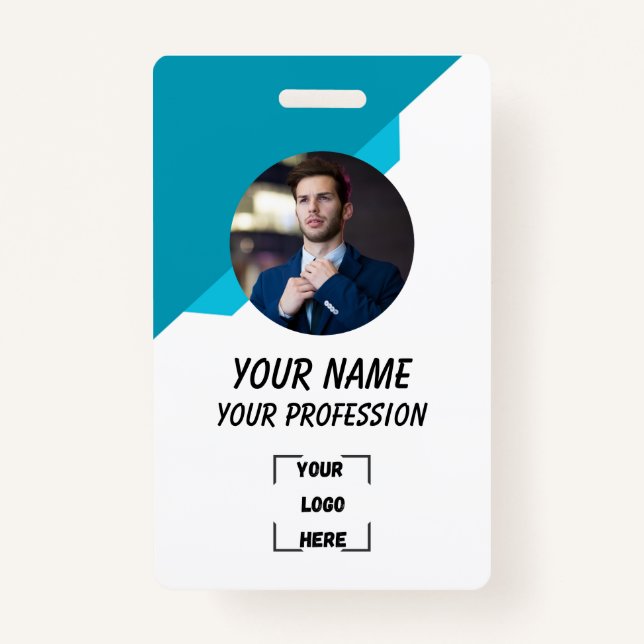 Tarjeta De Identificación Custom Employee ID Badge with Photo (Anverso)