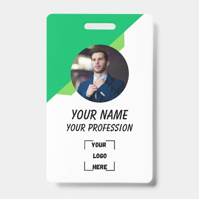 Tarjeta De Identificación Custom Employee ID Badge with Photo (Parte frontal)